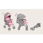 Carucior sport compact, Lionelo, Irma, Spatar reglabil in 4 pozitii, Suport picioare reglabil, Manere rotative, Pliere tip umbrela, 6- 36 luni, Pana la 15 kg, Conform cu EN1888-1:2018, Roz - 3