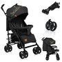 Carucior sport compact, Lionelo, Irma, Spatar reglabil in 4 pozitii, Suport picioare reglabil, Manere rotative, Pliere tip umbrela, 6- 36 luni, Pana la 15 kg, Conform cu EN1888-1:2018, Negru - 4