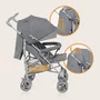 Carucior sport compact, Lionelo, Irma, Spatar ajustabil in 4 pozitii, Suport picioare reglabil, Manere rotative, Pliere tip umbrela, 6- 36 luni, Pana la 15 kg, Conform cu EN1888-1:2018, Gri - 12