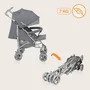 Carucior sport compact, Lionelo, Irma, Spatar ajustabil in 4 pozitii, Suport picioare reglabil, Manere rotative, Pliere tip umbrela, 6- 36 luni, Pana la 15 kg, Conform cu EN1888-1:2018, Gri - 13