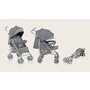 Carucior sport compact, Lionelo, Irma, Spatar reglabil in 4 pozitii, Suport picioare reglabil, Manere rotative, Pliere tip umbrela, 6- 36 luni, Pana la 15 kg, Conform cu EN1888-1:2018, Gri - 3
