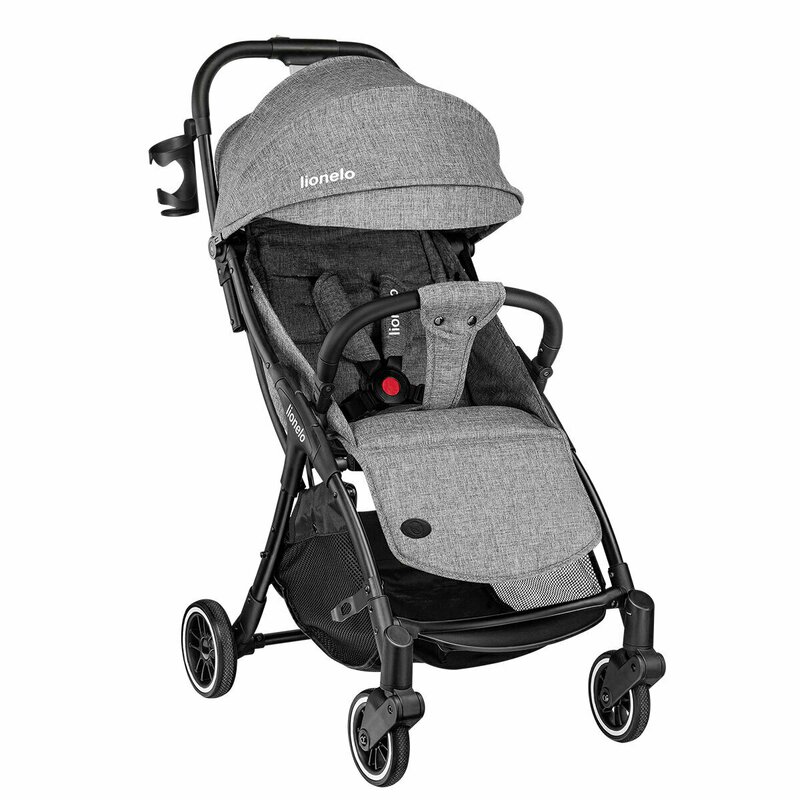 Lionelo - carucior sport julie one, de la nastere, cu accesorii, cadru din aluminiu, 0-22 kg, conform cu standardele europene de securitate en1888-1 si en1888-2, gri