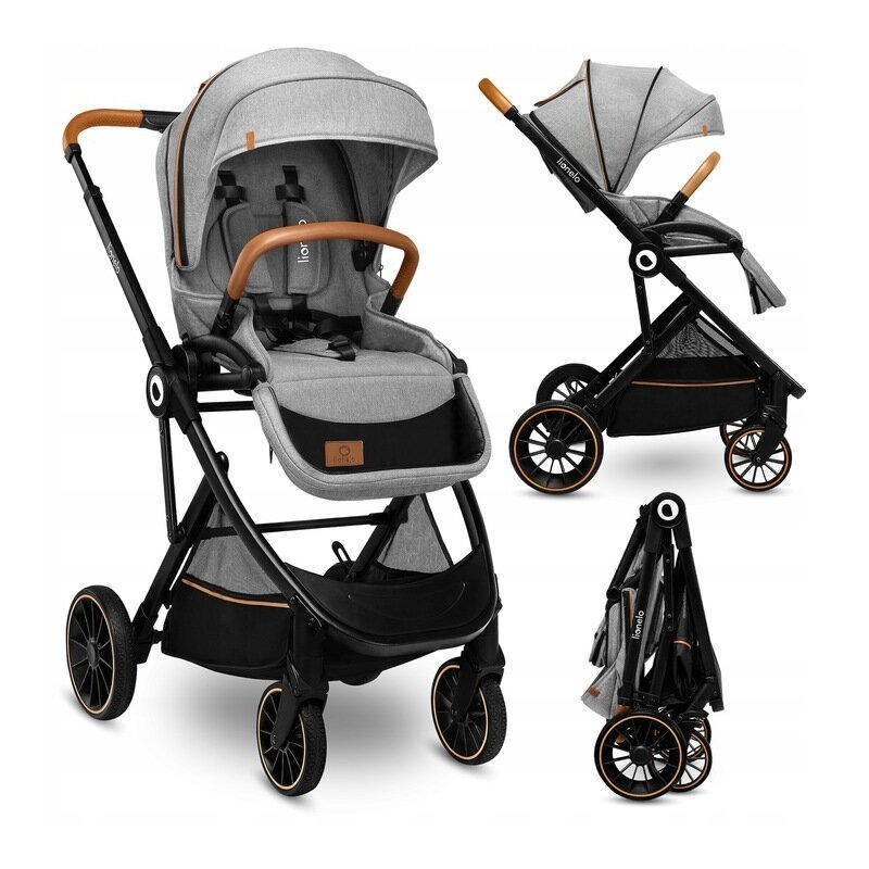 Lionelo - carucior sport riya, de la nastere, cu accesorii, cu sezut reversibil, 0- 15 kg, gri