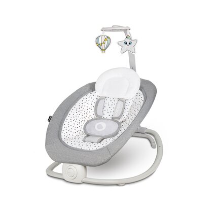 Fotoliu balansoar, Lionelo, Cu vibratii, Pascal Scandi, Cu 12 melodii linistitoare, Pliabil, 80x49 cm, Gri Deschis