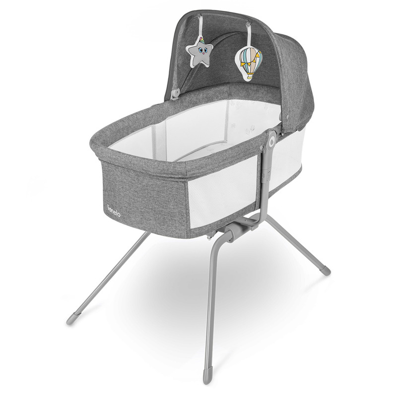 Lionelo - patut balansoar malin, 3 in 1, pliabil, 0-9 kg, geanta transport, asamblare rapida, ultra-usor, conform cu standardele europeane de securitate en1130 si en16890, gri