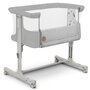 Patut co-sleeper, Lionelo, Aurora, 3 in 1, Cu leganare si setare unghiulara, Include saltea cu densitate T25 si geanta transport, Reglabil in 5 pozitii, Pana la 9 kg, 0 luni+, 85x60x66 cm, Certificari EN 1130:2019+AC:2020, EN 16890:2, Gri deschis
