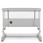 Patut co-sleeper, Lionelo, Aurora, 3 in 1, Cu leganare si setare unghiulara, Include saltea cu densitate T25 si geanta transport, Reglabil in 5 pozitii, Pana la 9 kg, 0 luni+, 85x60x66 cm, Certificari EN 1130:2019+AC:2020, EN 16890:2, Gri deschis - 12