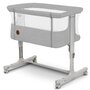 Patut co-sleeper, Lionelo, Aurora, 3 in 1, Cu leganare si setare unghiulara, Include saltea cu densitate T25 si geanta transport, Reglabil in 5 pozitii, Pana la 9 kg, 0 luni+, 85x60x66 cm, Certificari EN 1130:2019+AC:2020, EN 16890:2, Gri deschis - 4