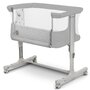 Patut co-sleeper, Lionelo, Aurora, 3 in 1, Cu leganare si setare unghiulara, Include saltea cu densitate T25 si geanta transport, Reglabil in 5 pozitii, Pana la 9 kg, 0 luni+, 85x60x66 cm, Certificari EN 1130:2019+AC:2020, EN 16890:2, Gri deschis - 6