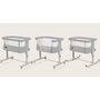 Patut co-sleeper, Lionelo, Aurora, 3 in 1, Cu leganare si setare unghiulara, Include saltea cu densitate T25 si geanta transport, Reglabil in 5 pozitii, Pana la 9 kg, 0 luni+, 85x60x66 cm, Certificari EN 1130:2019+AC:2020, EN 16890:2, Gri deschis - 34
