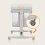Patut co-sleeper, Lionelo, Aurora, 3 in 1, Cu leganare si setare unghiulara, Include saltea cu densitate T25 si geanta transport, Reglabil in 5 pozitii, Pana la 9 kg, 0 luni+, 85x60x66 cm, Certificari EN 1130:2019+AC:2020, EN 16890:2, Gri deschis - 37