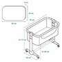Patut co-sleeper, Lionelo, Leonie, Cu sistem de leganare, Cu setare unghiulara, Reglabil in 5 pozitii pe inaltime, Conform cu standardele europeane de securitate EN1130 si EN16890, Beige Sand - 24