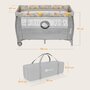 Patut pliant, Lionelo, Stefi Plus, Cu doua nivele, Cu intrare laterala cu fermoar, 2 roti, 120 x 60 cm, Conform cu standardul european de securitate EN 716, Roz/Galben - 14