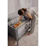 Patut pliant, Lionelo, Stefi Plus, Cu doua nivele, Cu intrare laterala cu fermoar, 2 roti, 120x60 cm, Conform cu standardul european de securitate EN 716, Gri - 31