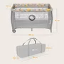 Patut pliant, Lionelo, Stefi Plus, Cu doua nivele, Cu intrare laterala cu fermoar, 2 roti, 120x60 cm, Conform cu standardul european de securitate EN 716, Gri - 21