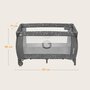 Patut pliant, Lionelo, Sven Plus, 120x60 cm, Cu doua nivele, Cu arcada jucarii, masuta de infasat, vibratii, melodii, conform cu standardele europeane de securitate EN716 si EN12221, Grey - 48
