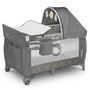 Lionelo - Patut pliant cu doua nivele Sven Plus, 120x60 cm, arcada jucarii, masuta de infasat, vibratii, melodii, conform cu standardele europeane de securitate EN716 si EN12221, Grey Scandi