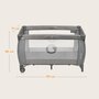 Patut pliant, Lionelo, Sven Plus, 120x60 cm, Cu doua nivele, Cu arcada jucarii, masuta de infasat, vibratii, melodii  conform cu standardele europeane de securitate EN716 si EN12221, Grey Scandi - 26