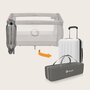 Patut pliant, Lionelo, Sven Plus, 120x60 cm, Cu doua nivele, Cu arcada jucarii, masuta de infasat, vibratii, melodii  conform cu standardele europeane de securitate EN716 si EN12221, Grey Scandi - 15