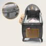 Patut pliant, Lionelo, Sven Plus, 120x60 cm, Cu doua nivele, Cu arcada jucarii, masuta de infasat, vibratii, melodii  conform cu standardele europeane de securitate EN716 si EN12221, Grey Scandi - 13