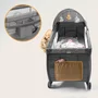 Patut pliant, Lionelo, Sven Plus, 120x60 cm, Cu doua nivele, Cu arcada jucarii, masuta de infasat, vibratii, melodii  conform cu standardele europeane de securitate EN716 si EN12221, Grey Scandi - 14