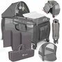 Patut pliant, Lionelo, Sven Plus, 120x60 cm, Cu doua nivele, Cu arcada jucarii, masuta de infasat, vibratii, melodii  conform cu standardele europeane de securitate EN716 si EN12221, Grey Scandi - 3
