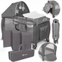 Patut pliant, Lionelo, Sven Plus, 120x60 cm, Cu doua nivele, Cu arcada jucarii, masuta de infasat, vibratii, melodii  conform cu standardele europeane de securitate EN716 si EN12221, Grey Scandi - 3