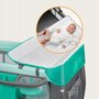 Patut pliant, Lionelo, Sven Plus, 120x60 cm, Cu doua nivele, Cu arcada jucarii, masuta de infasat, vibratii, melodii, conform cu standardele europeane de securitate EN716 si EN12221, Turcoaz/Gri - 18