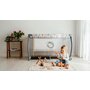 Patut pliant, Lionelo, Sven Plus, 120x60 cm, Cu doua nivele, Cu arcada jucarii, masuta de infasat, vibratii, melodii, conform cu standardele europeane de securitate EN716 si EN12221, Turcoaz/Gri - 31