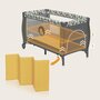 Patut pliant, Lionelo, Sven Plus, 120x60 cm, Cu doua nivele, Cu arcada jucarii, masuta de infasat  vibratii, melodii, conform cu standardele europeane de securitate EN716 si EN12221, Yellow Scandi - 13