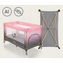 Patut pliant, Lionelo, Stefi, Cu un nivel, Cu intrare laterala cu fermoar, 2 roti, 120x60 cm, Conform cu standardul european de securitate EN 716, Roz Ombre - 9