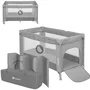 Patut pliant, Lionelo, Stefi, Cu un nivel, Cu intrare laterala cu fermoar, 2 roti, 120x60 cm, Conform cu standardul european de securitate EN 716, Grey - 3
