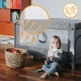 Patut pliant, Lionelo, Stefi, Cu un nivel, Cu intrare laterala cu fermoar, 2 roti, 120x60 cm, Conform cu standardul european de securitate EN 716, Grey - 21