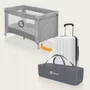 Patut pliant, Lionelo, Stefi, Cu un nivel, Cu intrare laterala cu fermoar, 2 roti, 120x60 cm, Conform cu standardul european de securitate EN 716, Grey - 12