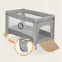 Patut pliant, Lionelo, Stefi, Cu un nivel, Cu intrare laterala cu fermoar, 2 roti, 120x60 cm, Conform cu standardul european de securitate EN 716, Grey - 11