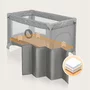 Patut pliant, Lionelo, Stefi, Cu un nivel, Cu intrare laterala cu fermoar, 2 roti, 120x60 cm, Conform cu standardul european de securitate EN 716, Grey - 13