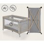 Patut pliant, Lionelo, Stefi, Cu un nivel, Cu intrare laterala cu fermoar, 2 roti, 120x60 cm, Conform cu standardul european de securitate EN 716, Grey - 13