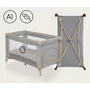 Patut pliant, Lionelo, Stefi, Cu un nivel, Cu intrare laterala cu fermoar, 2 roti, 120x60 cm, Conform cu standardul european de securitate EN 716, Grey - 14