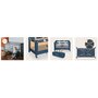 Patut pliant, Lionelo, Stefi, Cu un nivel, Cu intrare laterala cu fermoar, 2 roti, 120x60 cm, Conform cu standardul european de securitate EN 716, Blue Navy - 24