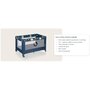 Patut pliant, Lionelo, Stefi, Cu un nivel, Cu intrare laterala cu fermoar, 2 roti, 120x60 cm, Conform cu standardul european de securitate EN 716, Blue Navy - 22