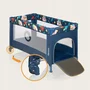 Patut pliant, Lionelo, Stefi, Cu un nivel, Cu intrare laterala cu fermoar, 2 roti, 120x60 cm, Conform cu standardul european de securitate EN 716, Blue Navy - 11