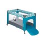 Lionelo - Patut pliant cu un nivel Stefi, Cu intrare laterala cu fermoar, 2 roti, 120x60 cm, Conform cu standardul european de securitate EN 716, Turquoise - 3