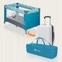Patut pliant, Lionelo, Stefi, Cu un nivel, Cu intrare laterala cu fermoar, 2 roti, 120x60 cm, Conform cu standardul european de securitate EN 716, Turquoise - 9