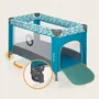Patut pliant, Lionelo, Stefi, Cu un nivel, Cu intrare laterala cu fermoar, 2 roti, 120x60 cm, Conform cu standardul european de securitate EN 716, Turquoise - 11