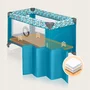 Patut pliant, Lionelo, Stefi, Cu un nivel, Cu intrare laterala cu fermoar, 2 roti, 120x60 cm, Conform cu standardul european de securitate EN 716, Turquoise - 12
