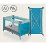 Patut pliant, Lionelo, Stefi, Cu un nivel, Cu intrare laterala cu fermoar, 2 roti, 120x60 cm, Conform cu standardul european de securitate EN 716, Turquoise - 12