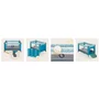 Patut pliant, Lionelo, Stefi, Cu un nivel, Cu intrare laterala cu fermoar, 2 roti, 120x60 cm, Conform cu standardul european de securitate EN 716, Turquoise - 24