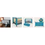 Patut pliant, Lionelo, Stefi, Cu un nivel, Cu intrare laterala cu fermoar, 2 roti, 120x60 cm, Conform cu standardul european de securitate EN 716, Turquoise - 25