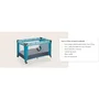 Patut pliant, Lionelo, Stefi, Cu un nivel, Cu intrare laterala cu fermoar, 2 roti, 120x60 cm, Conform cu standardul european de securitate EN 716, Turquoise - 23