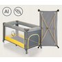 Patut pliant, Lionelo, Stefi, Cu un nivel, Cu intrare laterala cu fermoar, 2 roti, 120x60 cm, Conform cu standardul european de securitate EN 716, Yellow Lemon - 13